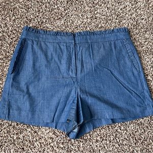 J Crew Blue Ruffle Shorts, Size 14